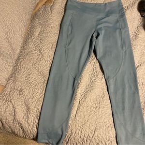 ZYIA Teal Pocket Light N Tight Hi-Rose Leggings size 8-10 EUC
